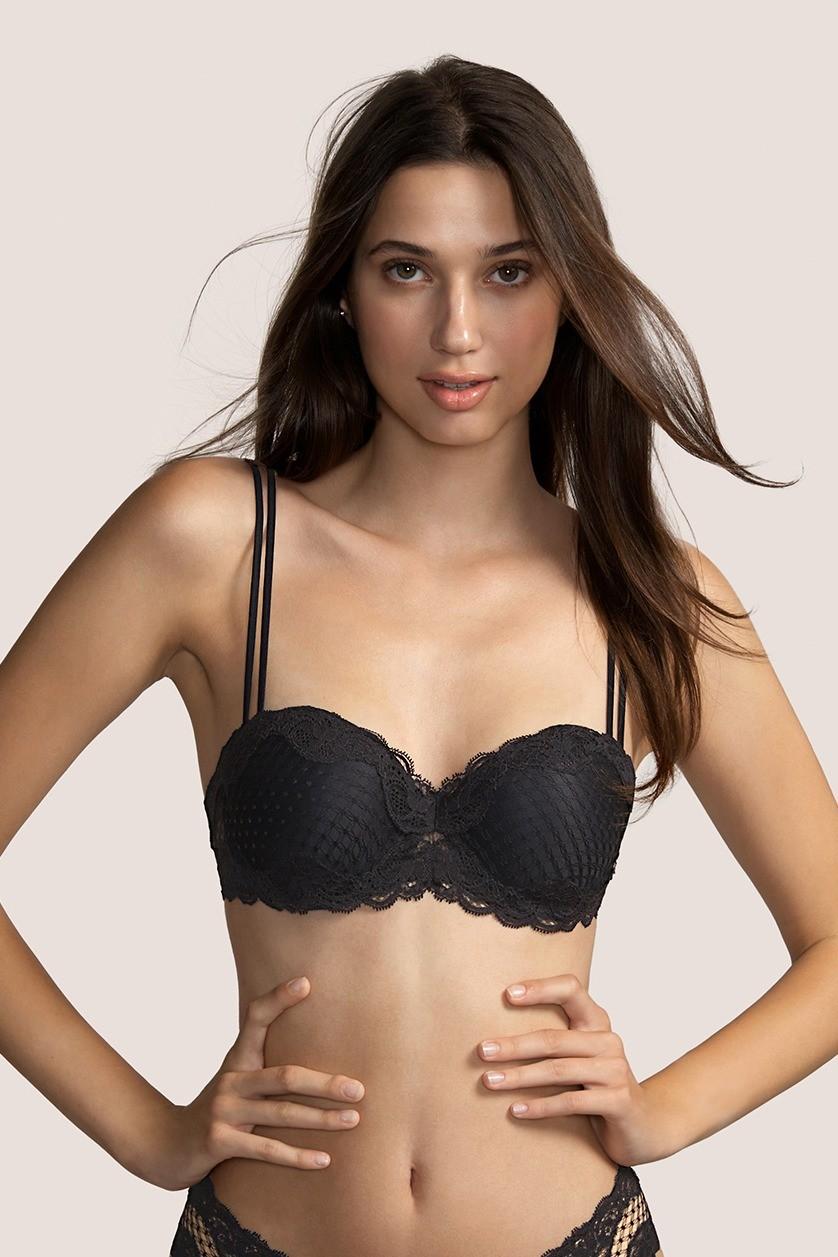 

Бюстгальтер із ущільненою чашкою Andres Sarda (92413) 80D прозорий колір чорний