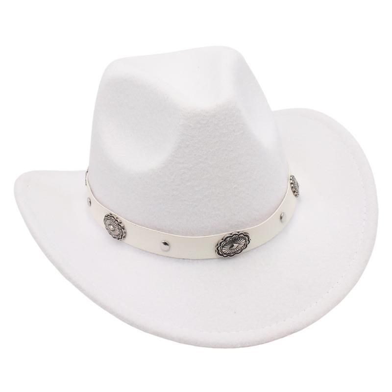 2023 Этнический Стиль Цилиндр Пояс Ковбойская Шляпа Западный Стиль Джазовая Шляпа Богемная Шерстяная Шляпа Шляпа от Солнца Женская one size fits all