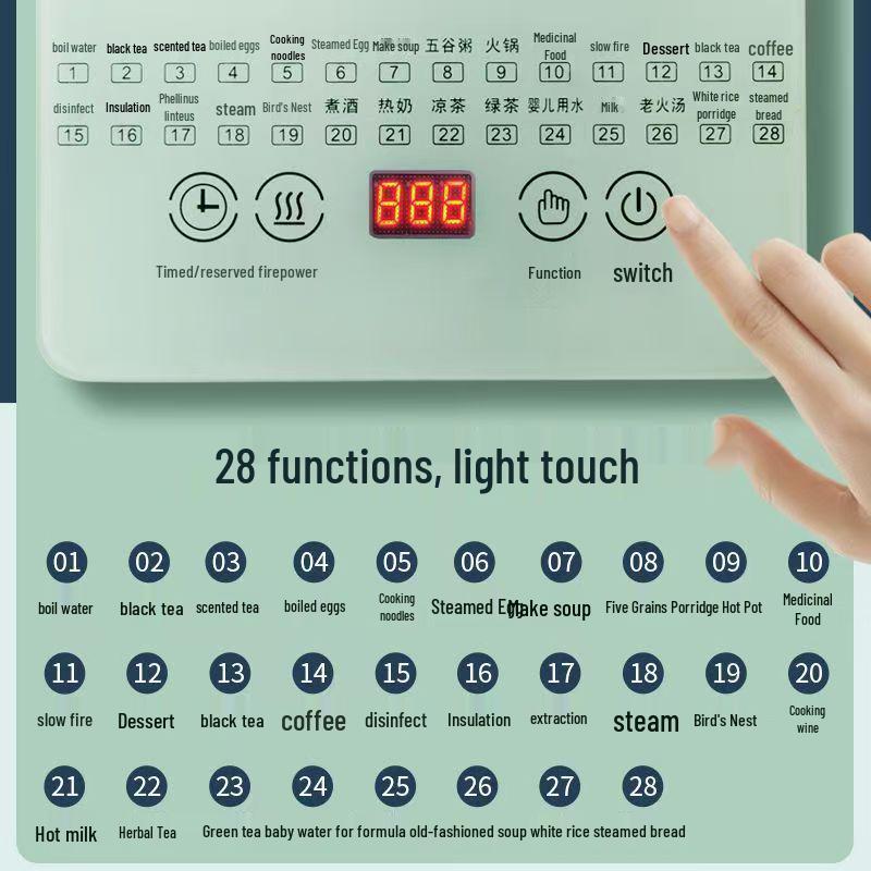 1,8L Multifunktions-Glaswasserkocher: Automatischer Gesundheits-Topf & Teekocher für Zuhause/Büro