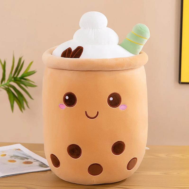Kawaii Boba Frukt Bubble Tea Hele Serien Tegneserie Plysjleke Kosedyr Søt Mat Melkete Myke Leker Romdekor Pute Gaver