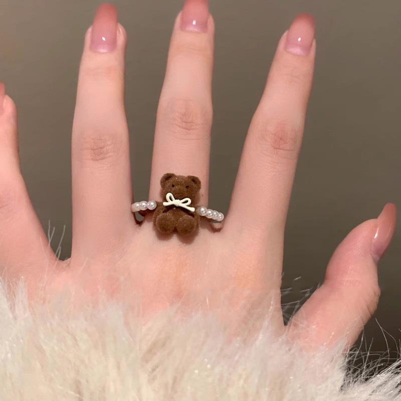 2025 New Fashion Cute Red Bowknot Heart Rings for Women Girls Aesthetic Jewelry Hip Hop Cool Star Ring Y2K Accessories