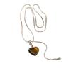 Tiger Eye Heart Pendant Long Necklace - Elegant Autumn/Winter Fashion Sweater Chain for Women