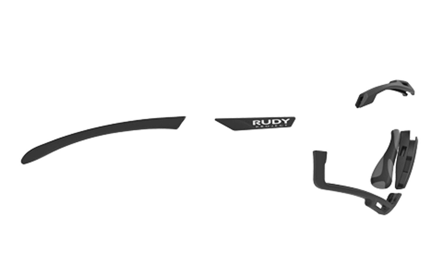 Sunglasses Accessories Cut Line Chromatic Full Custom Kit Black Includes Temple Rubber Ergonose IX Emblem [RUDYPROJECT] Black/Bronze/Gray (1 set), (1