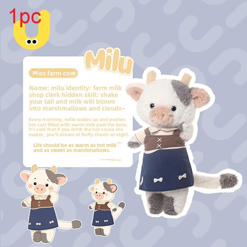 Short Plush Farm Series Stuffed Doll Bear Deer Sheep Cow Squirrel Animal Plush Toy For Gift Decor