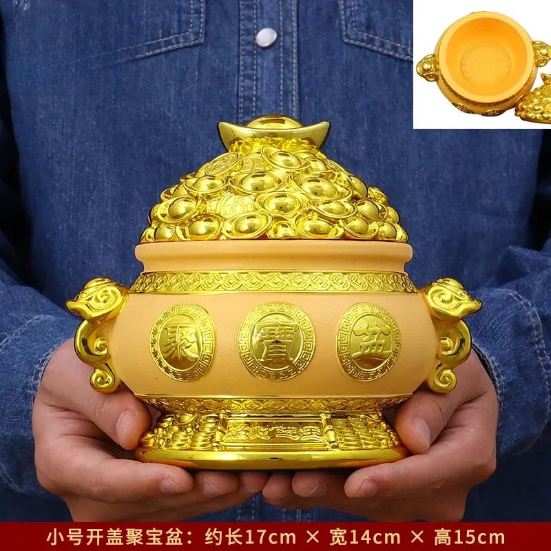 1PCS of Resin a Bucket of Gold a Piggy Bank Small Ornaments Home Decor Living Room Bedroom Foyer Decorations  Feng Shui