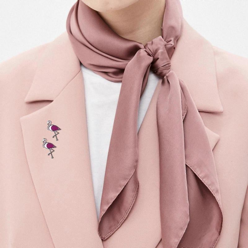 Creative Brooch Flamingo Brooch Pins for Decoration 4Pcs Rosy Alloy