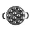 CELLO Non Stick Appam Patra Pan For Quick Healthy Cooking With 12 Cavity And Steel Lid Easy Clean Gold Black Design