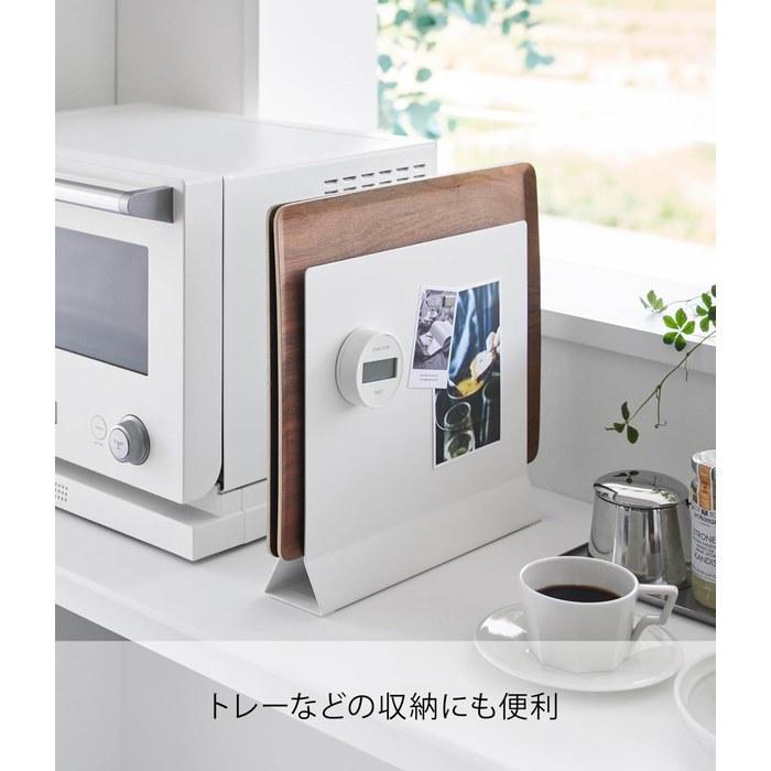 Yamazaki Lunch Mat Stand White 30x6.5x26.5cm Tower Lunch Mat & Tray Storage, Round Compatible, 1999