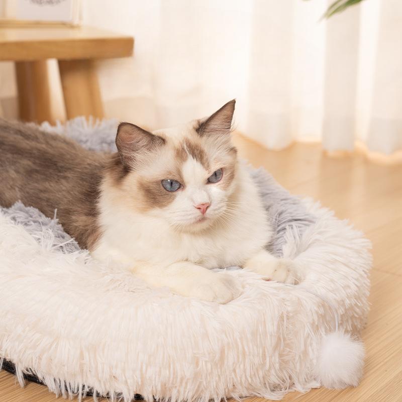 Katzen Nest Katzenbett Haustierbett Herbst und Winter Dick Plüsch Winter Warm Tiefschlaf Nest Haustierbett