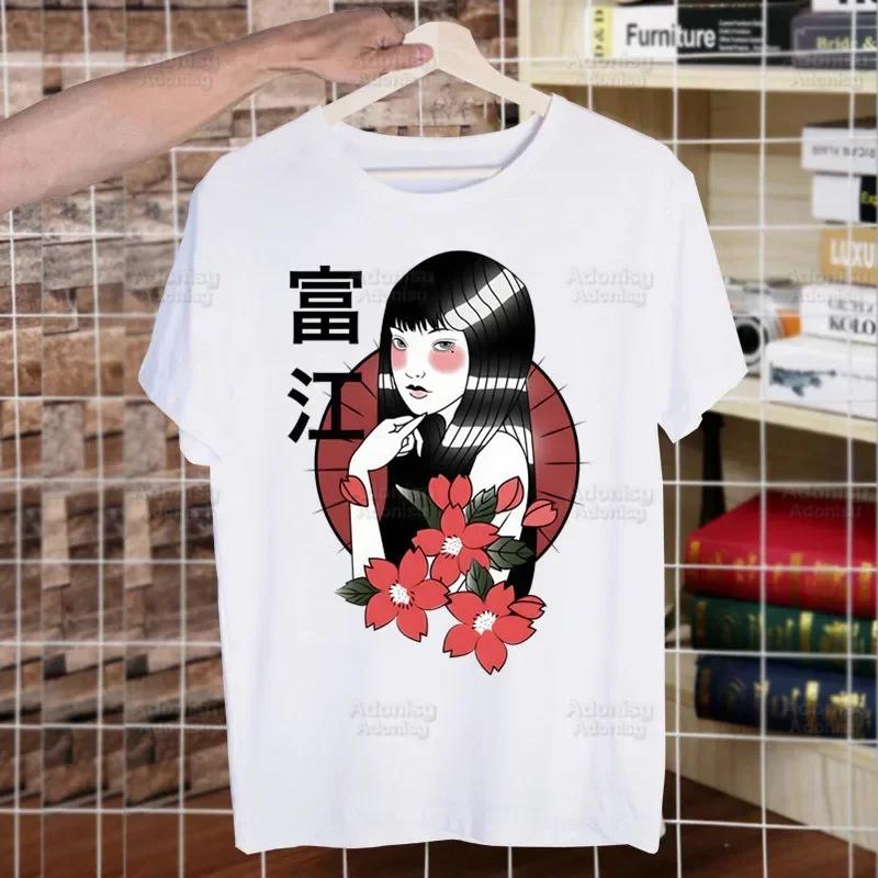 

Junji Ito Tomie Shintaro Kago Horror Japan Manga Streetwear T Shirt Harajuku TShirts Short Sleeve Casual T-Shirt Tops Tees 4XL