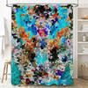 Luxurious Floral Shower Curtain Set Modern Waterproof Printed Black Gold Bathroom Decor for Home, Hotel or Gift