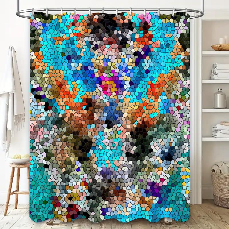 Luxurious Floral Shower Curtain Set Modern Waterproof Printed Black Gold Bathroom Decor for Home, Hotel or Gift