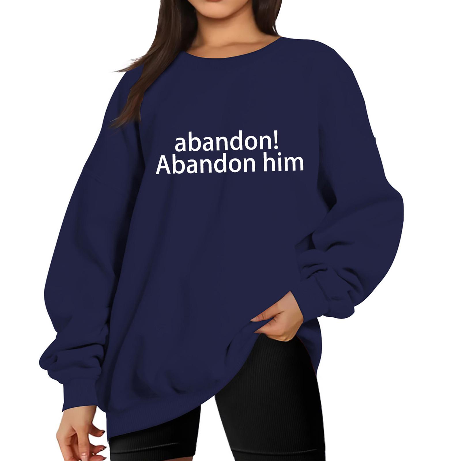 

Женская мода с длинным рукавом сплошной цвет пуловер свитер топ L тёмно-синий