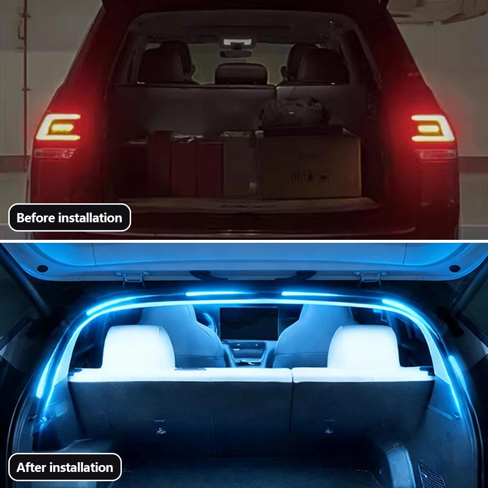 Car Trunk Led Light Strip Waterproof Flexible Ambient Light Strip Automatic on/Off Hidden Installation Universal for Suv/Mpv