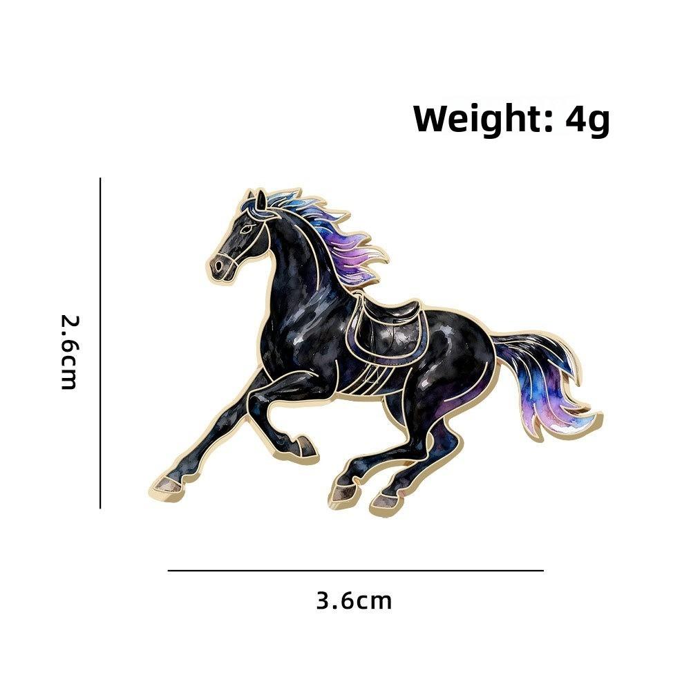 New Vintage Horse Brooches Traditional Elegant Running Horse Brooch Enamel Zodiac Animal Badge Jewelry Accessories