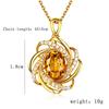 Neue Luxus Saphir Kristall Anhänger Halskette Für Frauen Elegante Oval Blume Spirale Charme Halskette Romantische Hochzeit Schmuck Bijoux