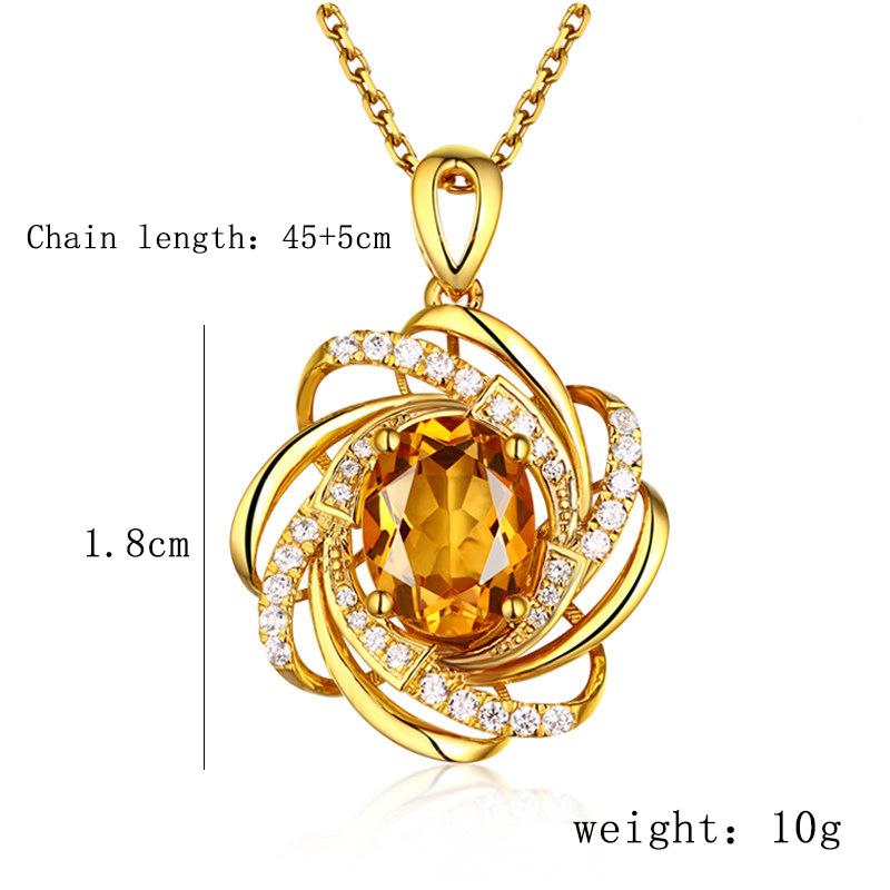 Neue Luxus Saphir Kristall Anhänger Halskette Für Frauen Elegante Oval Blume Spirale Charme Halskette Romantische Hochzeit Schmuck Bijoux