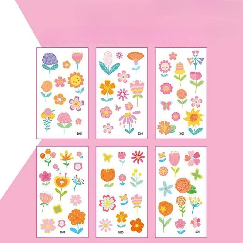 6Pcs/set Kids Space Themed Temporary Tattoos Fantasy Planet Designs Fun Preschool Party Favors Stickers