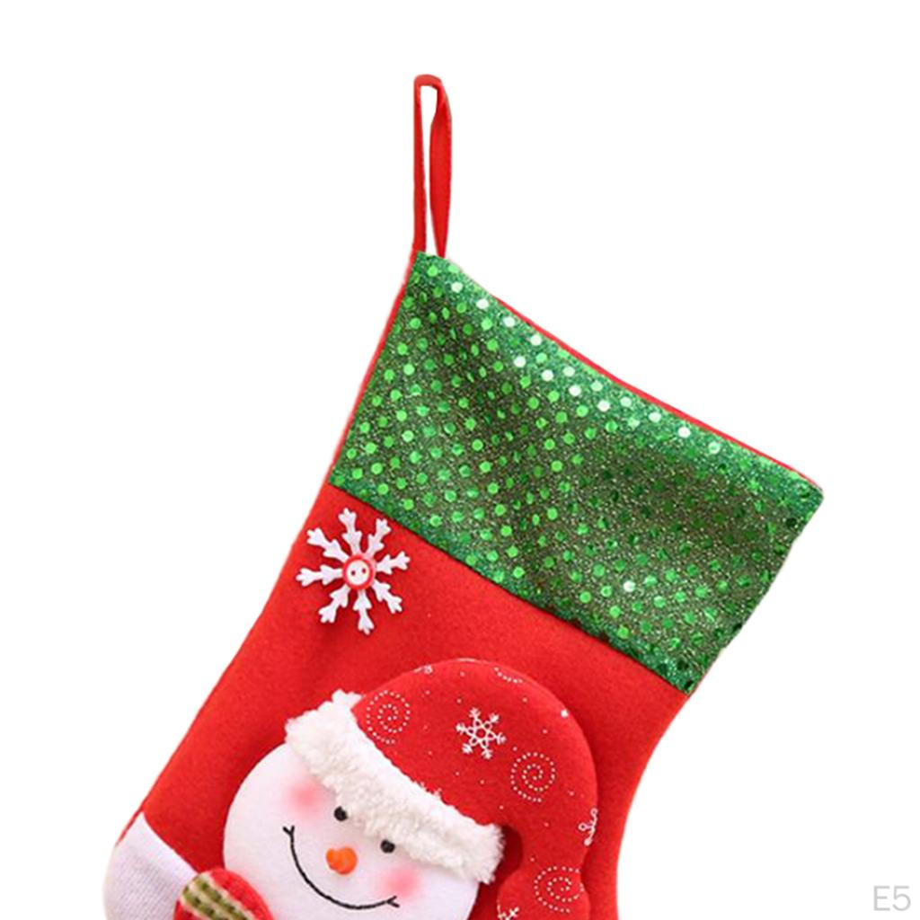 Embroidered Sequin Christmas Stocking Decorative Pendant Ornament