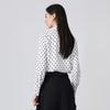 Women's Polka Dot Long-Sleeve Blouse with Bow