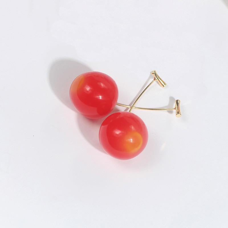 New Eternal Petal Cherry Cherry Earrings, Burgundy Cherry Earrings, Earrings, Cute Fruit Earrings E1809