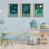 9pcs Retro Solar System Wall Art Nursery Space Pictures Retrospace Galaxy Wall Decor Outer Space Paintings Prints Sci-Fi Planet Posters for Boys