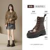 Augustine Martin boots new autumn British style platform casual short boots Maillard medium boots