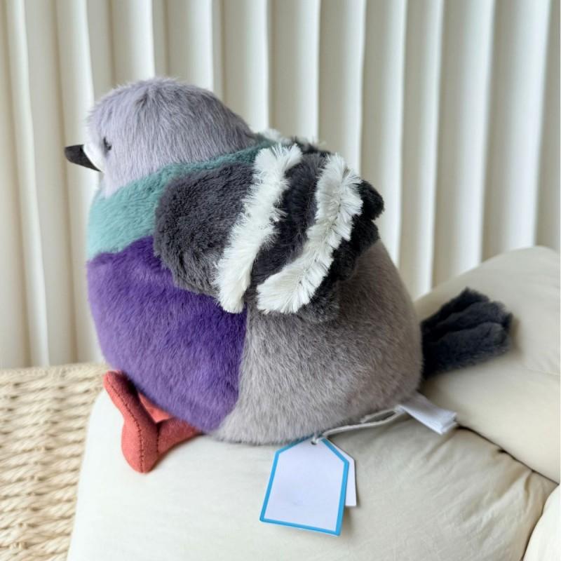 Soft Plush Pigeon Toy Kids Adults Cute Animal Stuffed Doll 20cm Short Fur PP Cotton Filled Gift