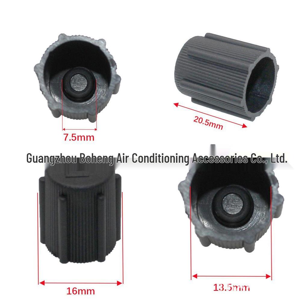 Pure Copper Car A/C Valve Stem Core Cap for High & Low Pressure Nozzles - European Models