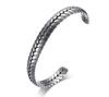 Men's Bracelet,Old Oxidized Gray Braided Cuff Bracelets,Stainless Steel Industrial Style Braslet Bangle, Vintage Jewelry