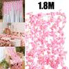 180CM Artificial Flowers Cherry Blossom Sakura Garland Silk Fake Plants Vine Wedding Arch Ornament Home Garden Party Decoration