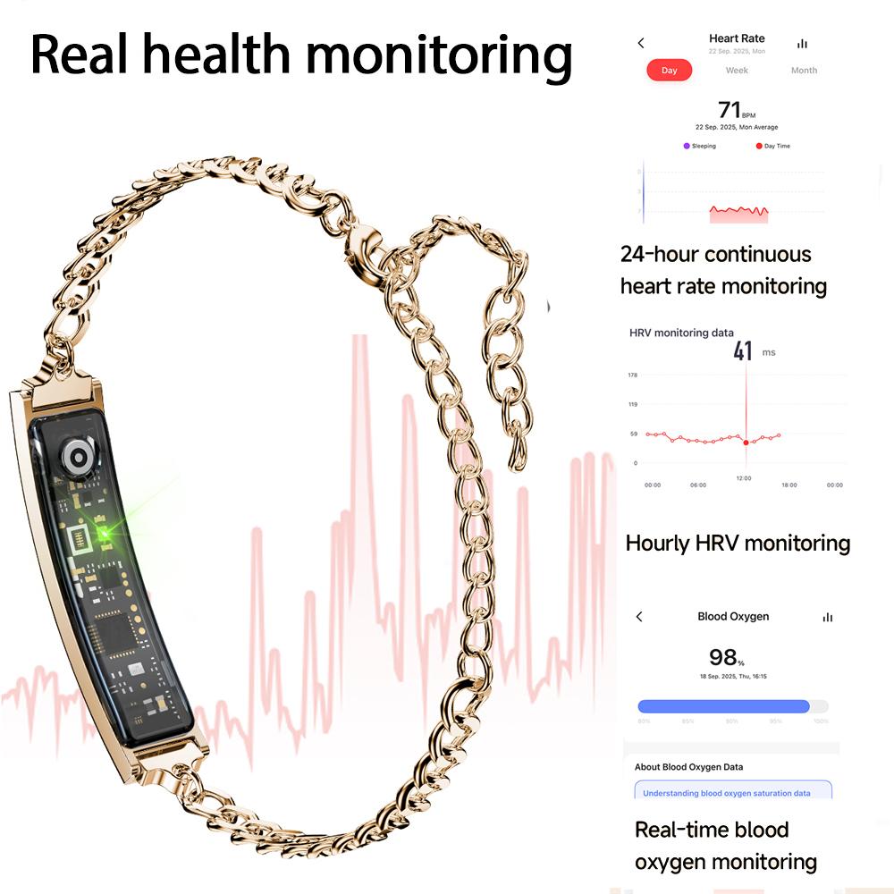 Neues Mode Damen Smart Armband 5ATM Wasserdicht Damen Gesundheit Herzfrequenz Blutsauerstoff Sport Smart Armband Globale Version