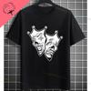 Unisexs Funny Comedy  Tragedy Masks  White Roses Art Graphic Tshirt Shortsleeve Pure Cotton Fashion Streetwear Casual Tshirt