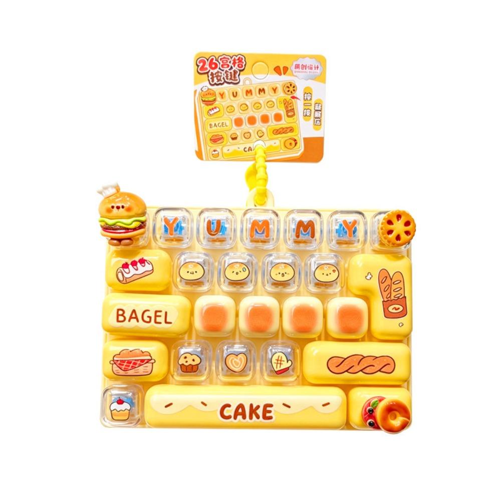 26-key Keyboard Keychain Pressable Keys Press Button Toy Cute Mini Keyboard Charm Gifts