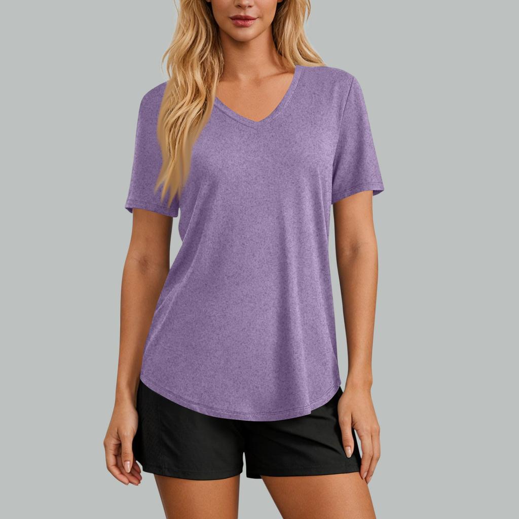 Women's Casual V-neck Short Sleeved -shirt Fashion Top