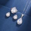 Drop Shape Three Piece Jewelry Set Pendant Earrings Ring Sweet Elegant High End Versatile Luxurious