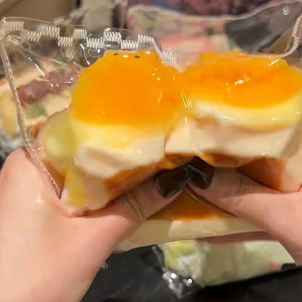 Food Ade Silicone Silicone Yellow Egg Sandwich Toy Creative Prank Toys  for Kids Adults