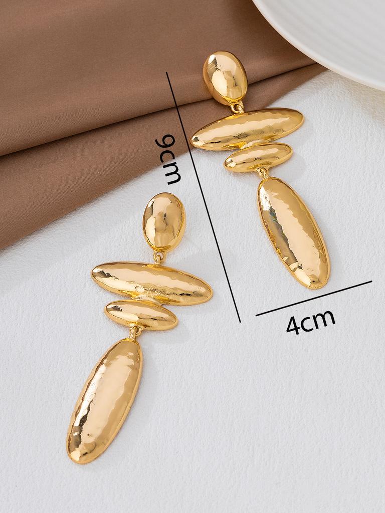Temperament Simple Long Geometric Water Drop-Shaped Alloy Earrings Personalized Creative Fashion Simple Versatile Earrings