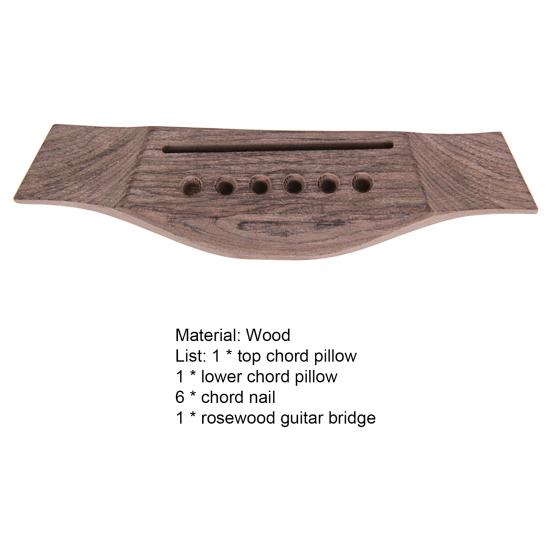 1 Set Guitar Bridge Set Multipurpose High Stability Adjustable Acoustic Guitar Rosewood Bridge
