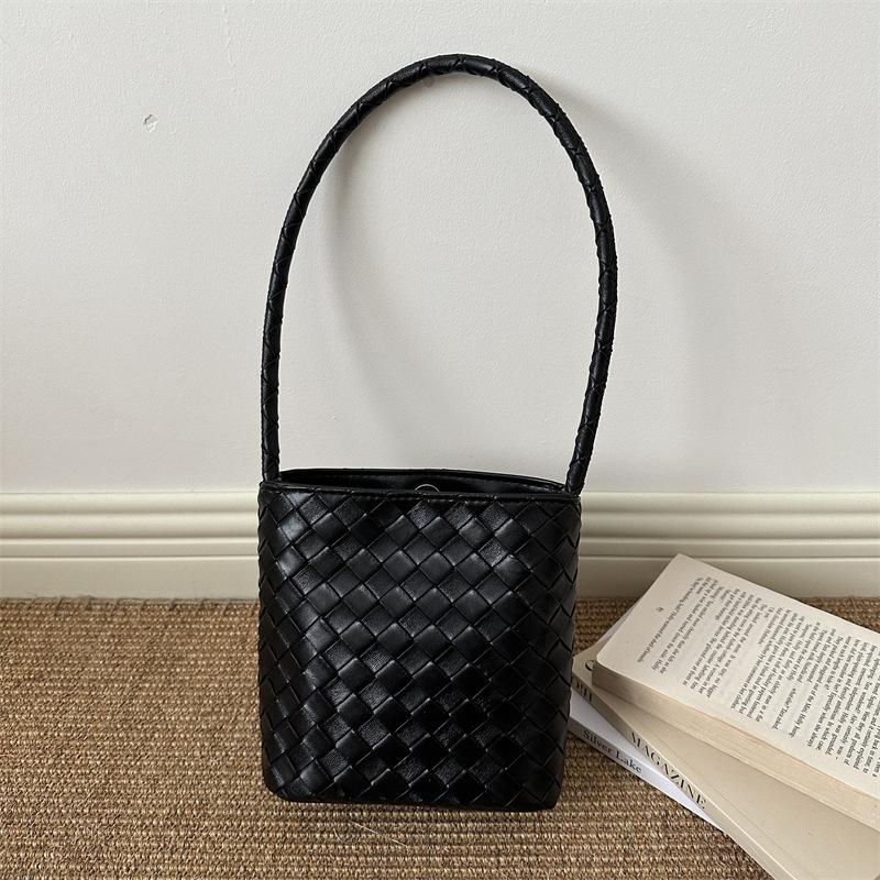 Simple Woven Bucket Bag, Fashionable Shoulder Bag, Trendy Crossbody Bag