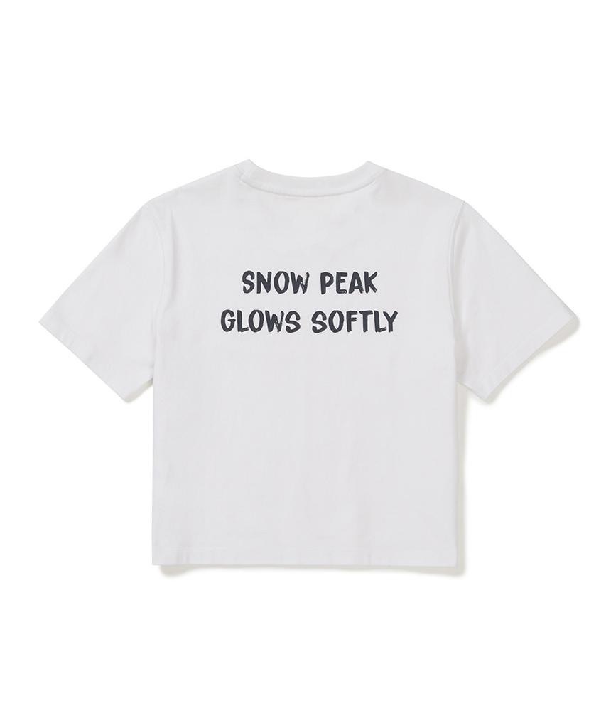 SNOWPEAK APPAREL Cotton Women'S Crop Short Sleeve T-Shirt (S25Mwfts65) White