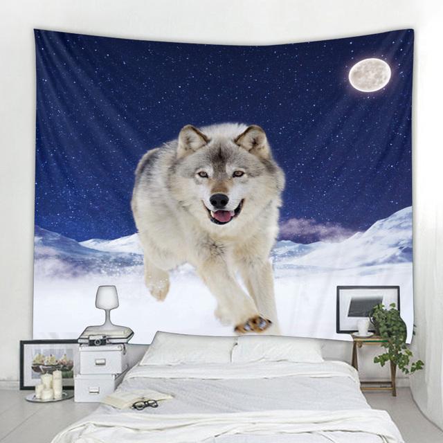 

Волк креативный гобелен настенное украшение тигр лев узор гобелены домашний текстиль стены богемное украшение Tapiz 230x180cm
