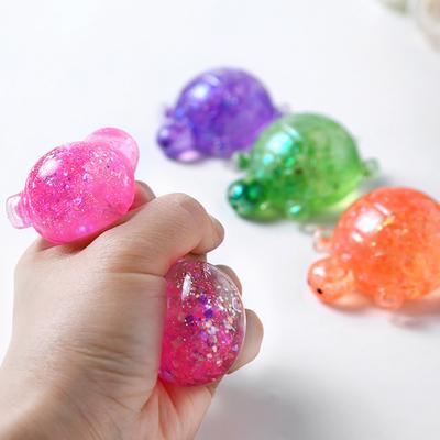 1/4ks Třpytivá želva Cukrová stresová koule Úleva od úzkosti Průhledná želva Mačkací hračka Pružná pomalu se vracející Zvířecí pinzeta Fidget hračka