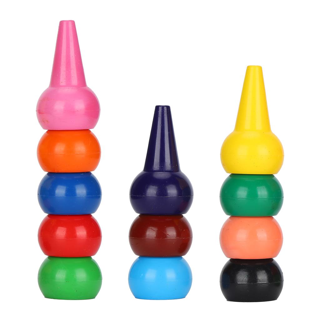 Fingerfarbe Buntstifte Paraffin 12 Farben 3D PalmGrip Ungiftig Stapelbar Sticks für Kinder