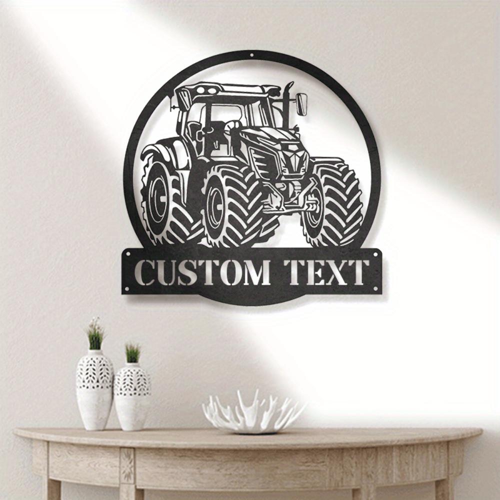 Unique Custom Farmhouse Tractor Metal Wall Art Sign Personalized Farm Nameplate Modern Sturdy Room Decor