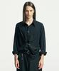 SSY [Pin Set] Wrap Pin Drap Shirt Black