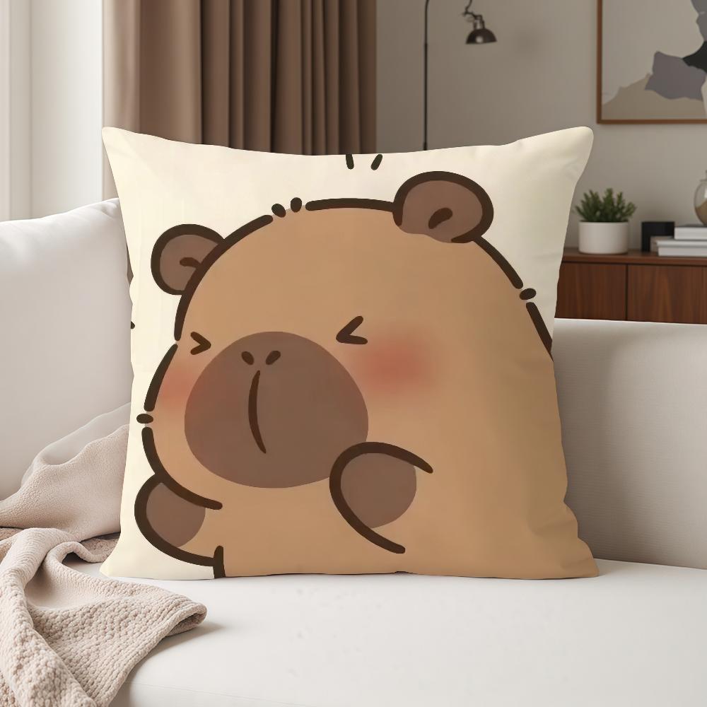 Cartoon Cute Capybara Pillow Case Suitable For Bedrooms Living Rooms Cars Home Decoration