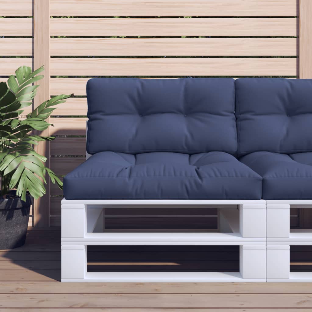 Pallet Cushion Set Navy Blue 70x40x12 Cm Fabric