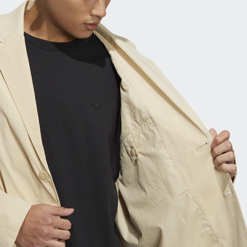 Adidas Originale einfarbige einreihige Langarm-Anzüge Herrenanzüge Off-White HS8615