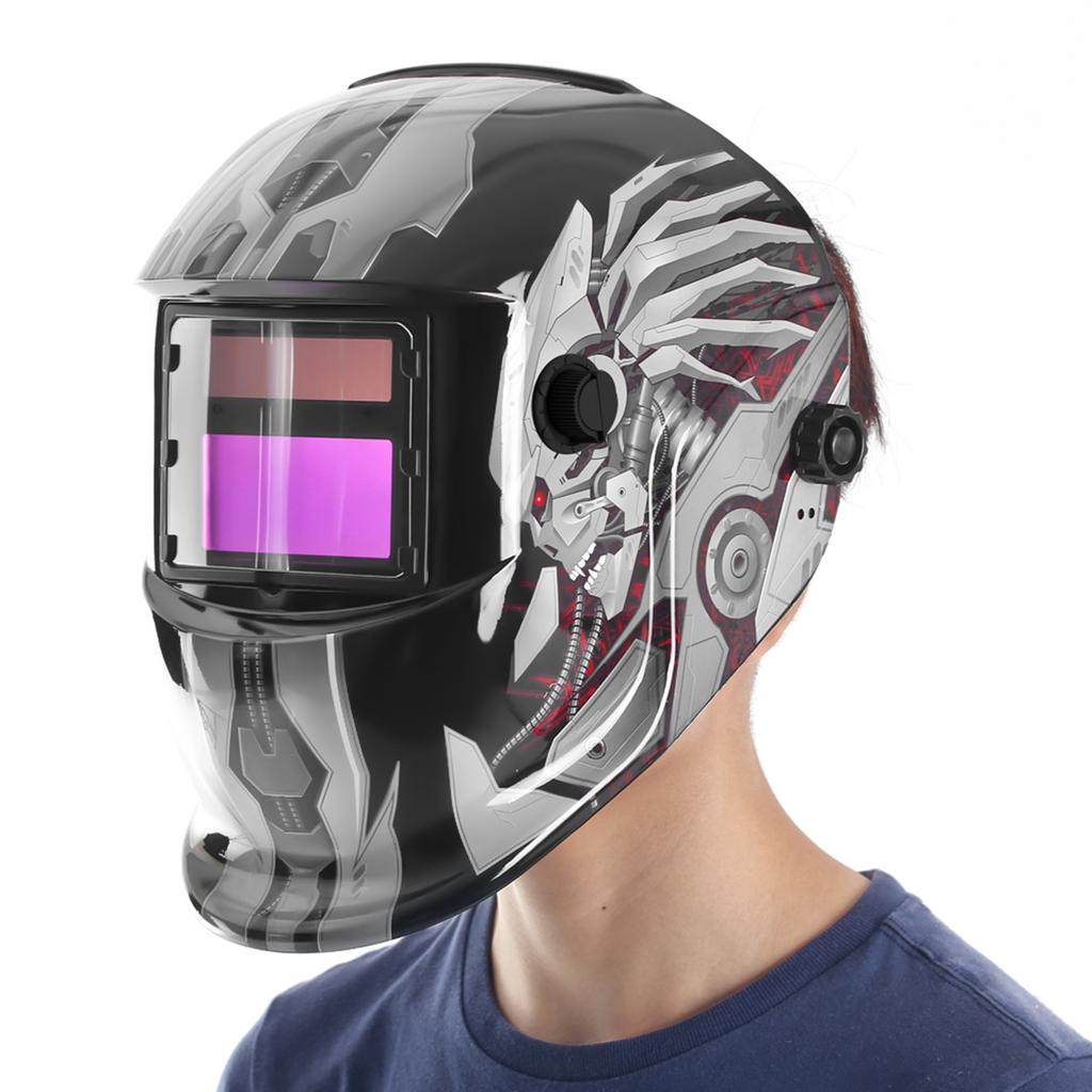 Casco da Saldatura Professionale Auto-oscurante Alimentato a Energia Solare Saldatore TIG MIG Casco per Smerigliatura